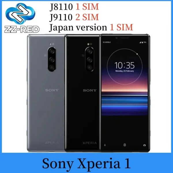 Original unlocked Sony Xperia 1 Japan J8110 J9110 64GB ROM 6GB RAM XZ4 Snapdragon 855 6.5" SONY NFC fingerprint HD Mobile phone