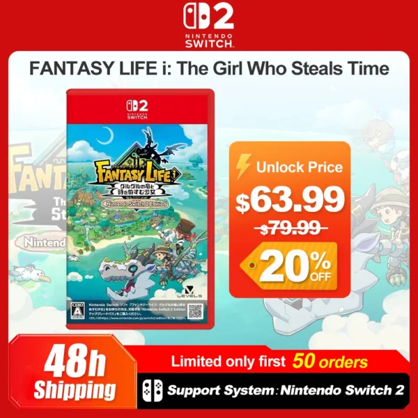 Nintendo Switch 2 FANTASY LIFE i The Girl Who Steals Time Juegos Games Deals Nintendo Physical Game Card RPG Game for Switch 2