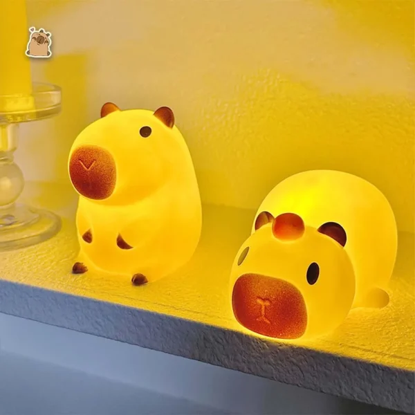 S91278d5f5ec54e229c71af0e5f556fcc8.webp 2025 New Hot selling cute cartoon Capybara night light, cute style light, soft and glowing bedside companion, children's gift