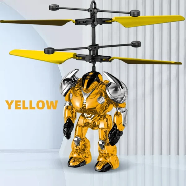KBDFA Intelligent Sensing Aircraft Mech Warrior Flying Robot Luminescent Suspension Gesture Sensing Flying Ball Kids Toys Gifts
