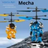 KBDFA Intelligent Sensing Aircraft Mech Warrior Flying Robot Luminescent Suspension Gesture Sensing Flying Ball Kids Toys Gifts