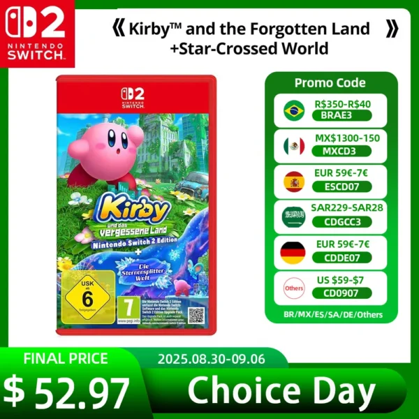 Nintendo Switch 2 Games Deals Kirby™ and the Forgotten Land – Nintendo Switch™ 2 Edition + Star-Crossed World Physical Game C