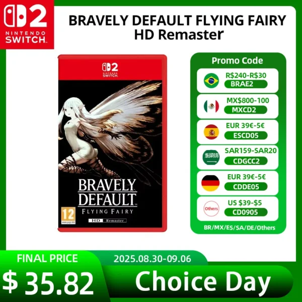 Nintendo Switch 2 BRAVELY DEFAULT FLYING FAIRY HD Remaster Games Deals 100% New Original Physical Game Card  for Switch 2