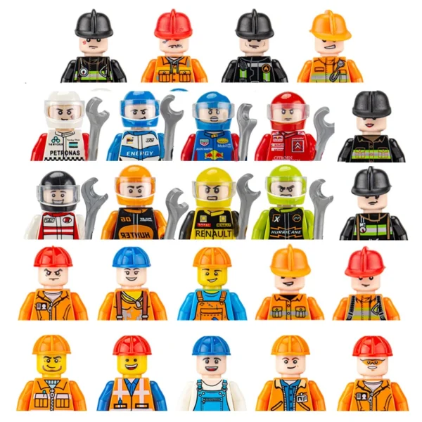 City Characters Building Blocks Mini Dolls Statues Police Firefighter Doctor Engineer Building Blocks Holiday gifts for kids