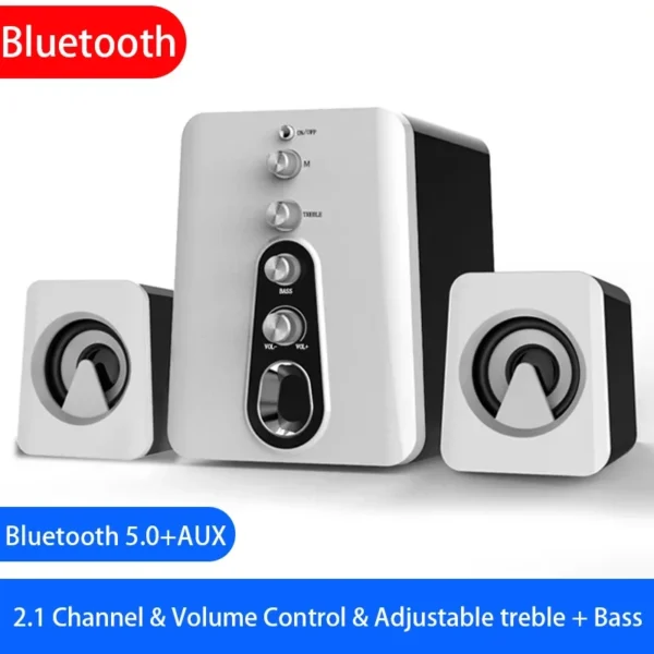 S988846070e2b4f2a94cb5726de2725e7c.webp Home Theater System Bluetooth 5.0 AUX Adjustable Treble Bass Volume Desktop Home Speaker