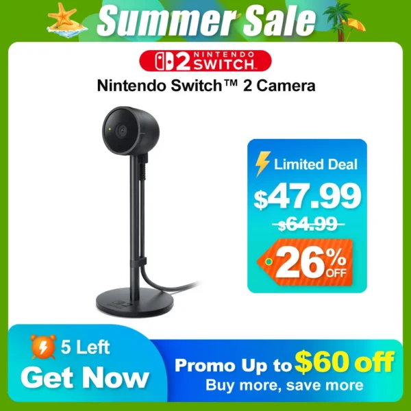 Nintendo Switch 2 Camera Nintendo Switch 2 Accesorios USB-C Wired Camera with Wide-angle Lens and Highly Sensitive Image Sensor