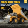 Kids RC Car Toys 2.4Ghz Remote Control Alloy Excavator Dump Truck Bulldozer Electric Construction Vehicle Gifts for Boys Girls