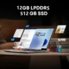 CHUWI FreeBook Laptop Tablet 2 in 1 Intel i3 1215U 12GB LPDDR5 512G SSD Windows 11 Laptop 13.5" IPS FHD Display WIFI 6 2256*1504