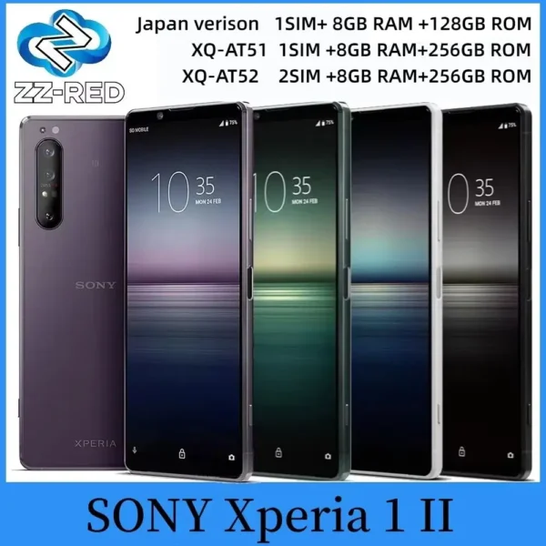 Sa03c408a985c4cd1ba74048e79490963G.webp Sony Xperia 1 II 1ii 5G XQ-AT51/AT52 6.5" 8GB RAM 256GB ROM Snapdragon 865 5G Octa Core NFC 12MP+8MP Original Mobile Cell Phone