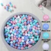 5.5cm 100pcs with Bag Crush Proof Eco-Friendly Ball Pit Balls Macca colors Pink blue green and White Round Shape
