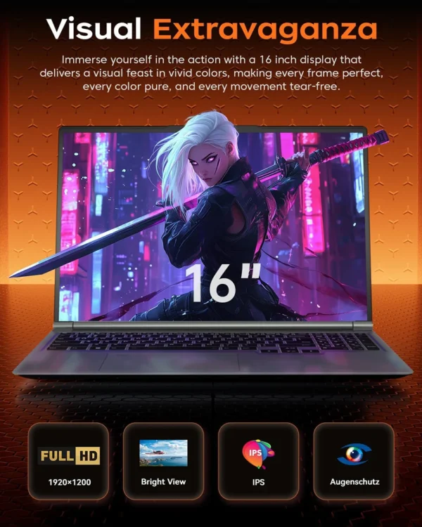 ACEKAMAS 16" Gaming Laptop Computer Core i7 6700HQ GTX 1060 Windows 11 Pro IPS 1920*1200 16GB DDR4 1TB SSD Notebook PC Laptops
