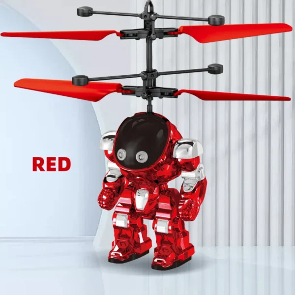 KBDFA Intelligent Sensing Aircraft Mech Warrior Flying Robot Luminescent Suspension Gesture Sensing Flying Ball Kids Toys Gifts