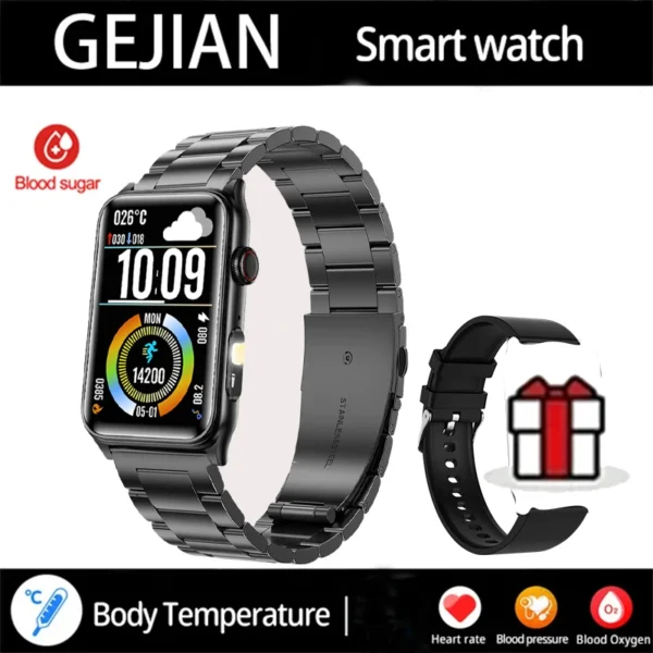 2025 New Smart Watch Men LED Bluetooth Call Sports Men's Smartwatch Heart Rate Health Temperature Monitoring Women Smart Watches