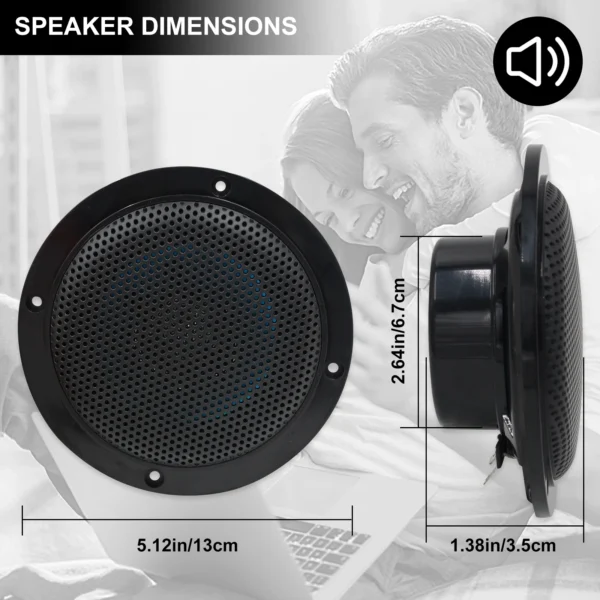 Sa77af9dec00e440d8a310cfa784e037cL.webp Herdio 2PCS 4 Inch Ceiling Bluetooth Speaker Kit Water Resistant 160W Marine Speakers For Bathroom Kitchen Home Outdoor Camper