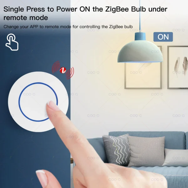 Tuya ZigBee Push Button Wireless Hand -Remoter Scene Switch Controller Battery Powered Automation App Control Device Support Z2M