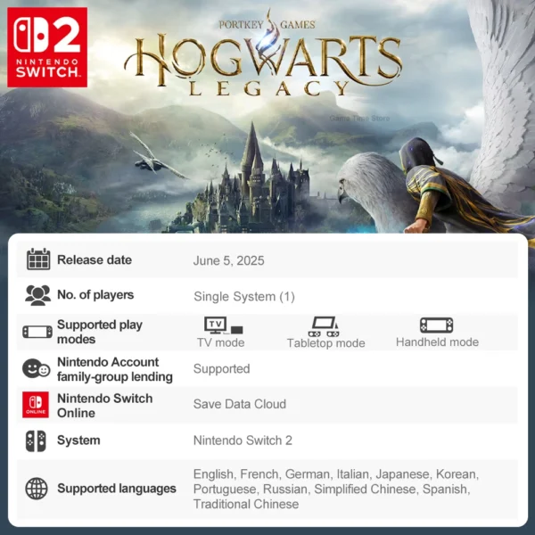 Sa8fb63946f9448e69b41ae513b57a40eN.webp Nintendo Switch 2 Hogwarts Legacy Juegos Games Deals 100% New Original Physical Game Card Nintendo Game Key Card for Switch 2