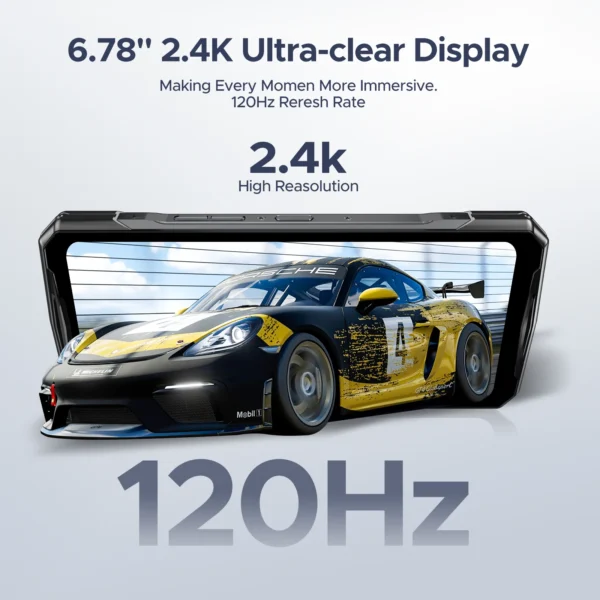 DOOGEE V40 5G Rugged Phone 12GB RAM 512GB ROM Gaming Smartphone dimension 7300 6.78 120Hz Display 108MP to Camera NFC 8680mAh