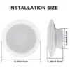 Herdio 4'' 160W 2PCS Home In-Wall Ceiling Waterproof Speaker Surround Sound Speaker For Kitchen Bathroom Yacht Outdoor Theater