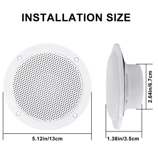 Herdio 4'' 160W 2PCS Home In-Wall Ceiling Waterproof Speaker Surround Sound Speaker For Kitchen Bathroom Yacht Outdoor Theater