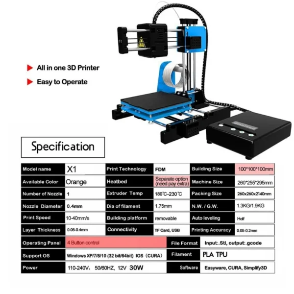 Sac7453c512ba45a7bfd6376f8756b5dfH.webp Mini Desktop Small 3D Printer 10x10x10cm Single Key Printing with Memory Card