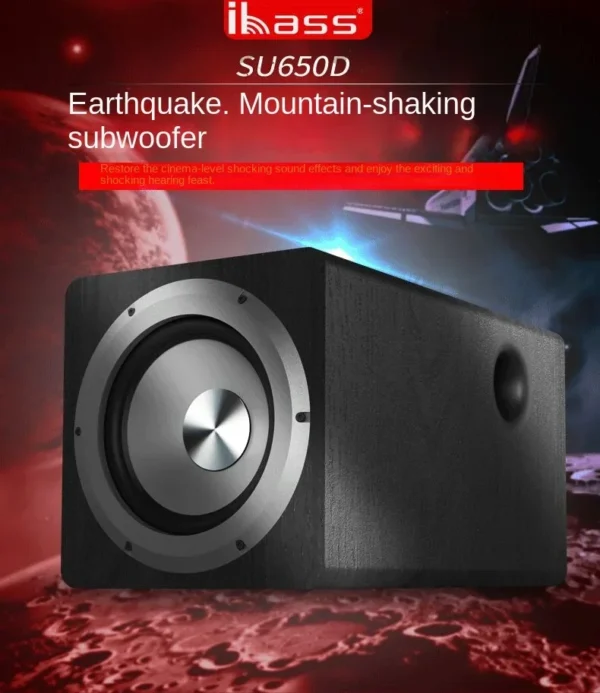 6.5 Inch Active Subwoofer Speaker High-power 100W Super Bass Home Theater Sound System for Active Speakers PC Computer TV Box