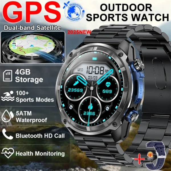 Sadf4305ba5df449f924c090c472a3595p-2.webp 2025 New Outdoor GPS Smart Watch 3ATM Waterproof Swim Watches Men Sapphire Glass Screen GPS Map Sports Smartwatch 860MAH Battery