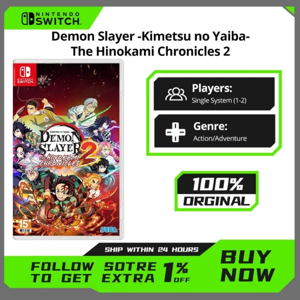 Demon Slayer -Kimetsu no Yaiba- The Hinokami Chronicles 2‌ Nintendo Switch Game Deals  Card for Switch OLED Lite Game Console