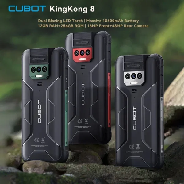 Cubot KingKong 8 Smartphone (6+6GB) RAM+256GB ROM 10600mAh Battery Dual LED Torch 48MP Rear Camera NFC Fingerprint Mobile Phone
