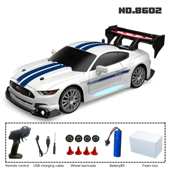 New 1:24 RC drift vehicle, Mustang 4WD cars, racing car with remote control, gift, competition racing car, children's toy