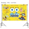 SpongeBob Birthday Party Decoration Aluminum Foil Balloon For Kid Event Supplies Disposable Tableware Banner Backdrop Gift