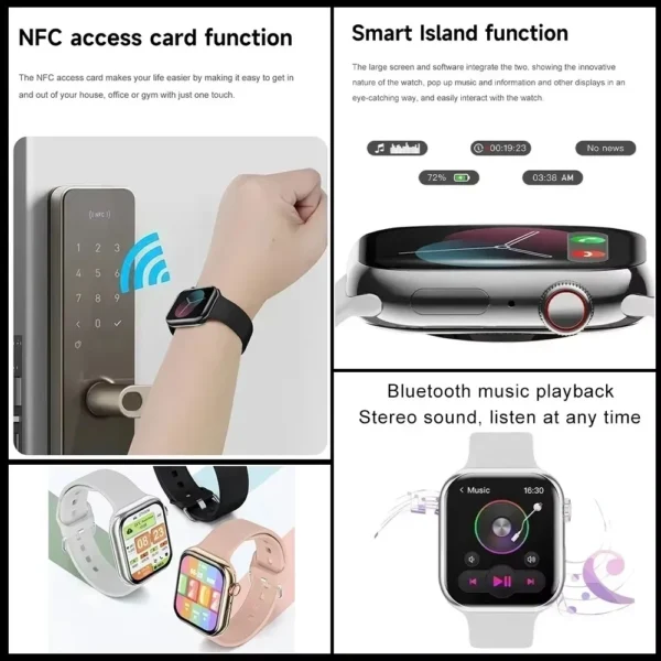 2025 For Apple GPS Watch 10 Smart Watch NFC Men HD AMOLED Memory Music 3D Surround Bluetooth Call Waterproof Smartwatch Woman