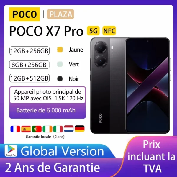 POCO X7 Pro Smartphone Dimensity 8400-Ultra 6000mAh 50MP camera with OIS 120Hz NFC 5G