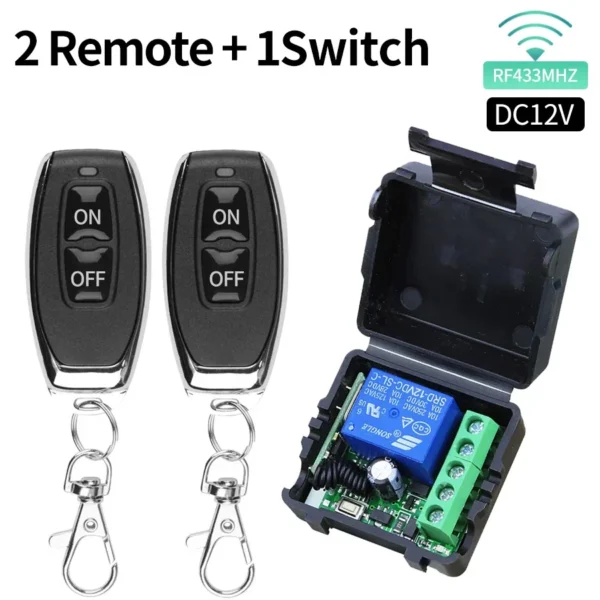 RF433Mhz Remote Control Wireless Light Switch DC 12V 1CH 10A Relay Receiver Transmitter for Door Electromagnetic Lock DIY Module