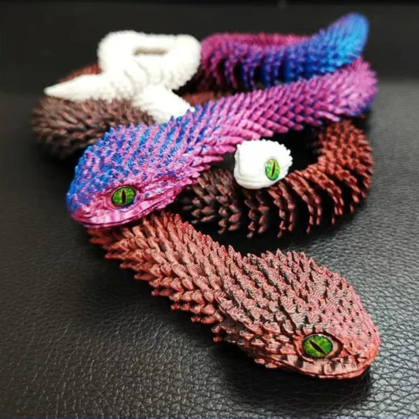 3D Printed Snake Movable Joint Fidget Toy Figurine Simulation Snake Office Desktop Ornament Gifts Crafts Figurines Miniatures