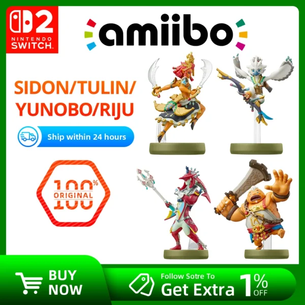 Nintendo Switch 2 Amiibo Tears of the Kingdom - SIDON/TULIN/YUNOBO/RIJU - for Switch Game Console Game Interaction Model