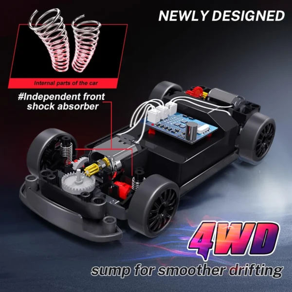 RC Drift Car 1:24 Remote Control Car for Kids 20KM/H 4WD High Speed RC Cars with LED Lights Extra Drifting Tires Vehicle for Kid