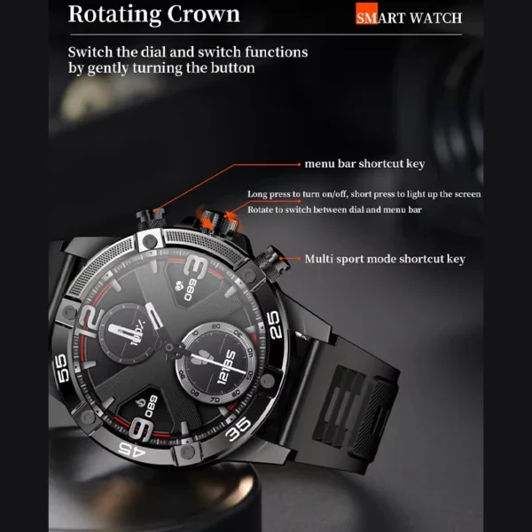 New Men Smart Watch Business AI Voice Assistant Durable Health Monitoring Waterproof Bluetooth Call For Android IOS Smartwatches
