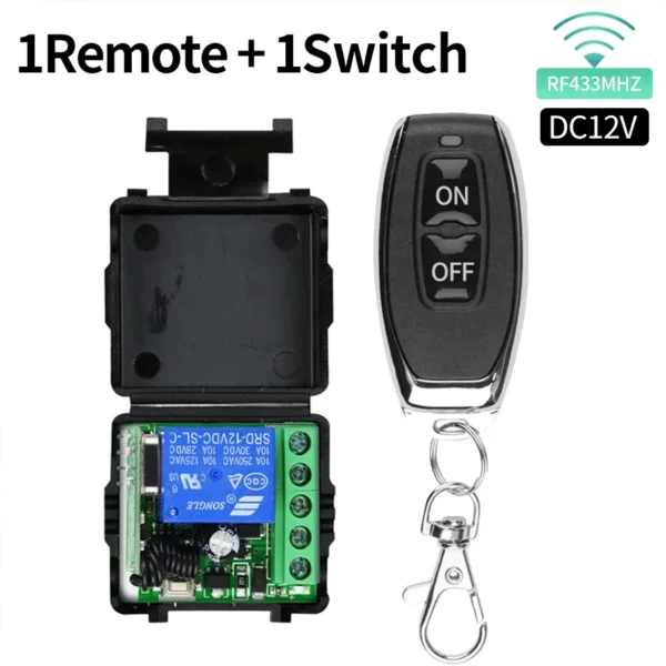 RF433Mhz Remote Control Wireless Light Switch DC 12V 1CH 10A Relay Receiver Transmitter for Door Electromagnetic Lock DIY Module