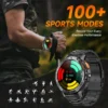For Android ios New AMOLED Smart Watch Men with Flashlight Sports Waterproof Fitness Tracker Bluetooth Call Smartwatch Man+Box