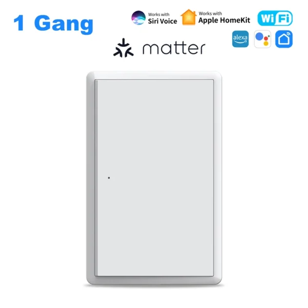Tuya Matter WiFi Smart Push Button Switch 1-4 Gang US No Neutral Wire Homekit Siri Voice Control Automation Alexa Google Home