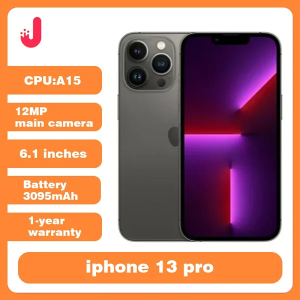 Unlocked OriginalApple iPhone 13 pro 128GB/256GB ROM A15 Bionic Chip Face ID 6.1' OLED Display 12MP Triple Camera NFC Smartphone