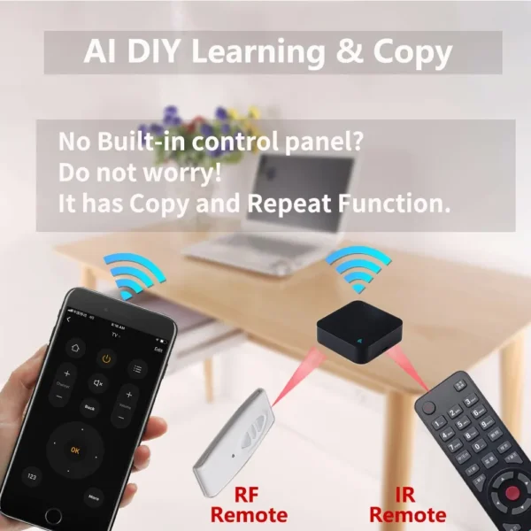 Sb9b902c055f5419d9976b284148345f7Y.webp Tuya WiFi RF IR Remote Control 433MHz/315MHz For Smart Home Via SmartLife for Air Conditioner ALL TV Support Alexa,Google Home