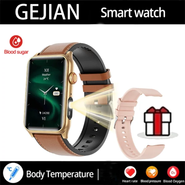 2025 New Smart Watch Men LED Bluetooth Call Sports Men's Smartwatch Heart Rate Health Temperature Monitoring Women Smart Watches