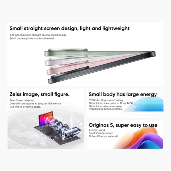 New Vivo X200 Pro Mini Mobile Phone 6.31"AMOLED 120HZ Display   Dimensity 9400 Android 15.0 OTA 5700mAh 90W Charge 50.0MP Camera