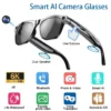 6K HD AI Smart Glasses Chat 260Mah Battery Voice Assistant Control GPT 100MP Camera Bluetooth Call  Smart Glasses 2025 NEW