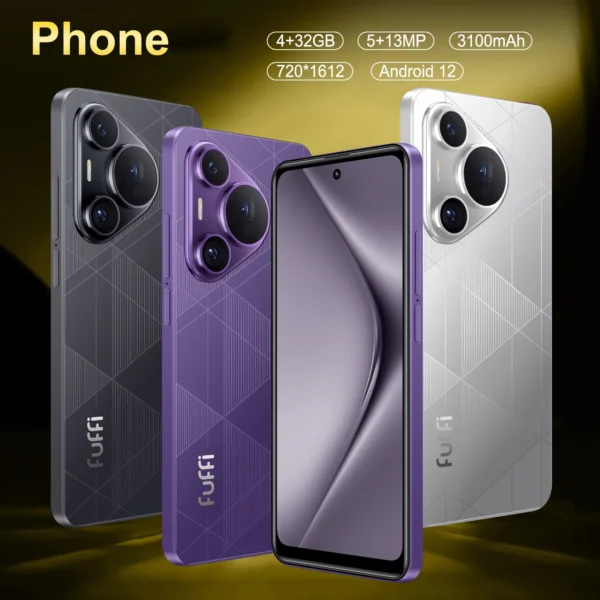 FUFFI-6.56 inch,Cell phone,4G Network,4GB RAM 32GB ROM,5+13MP Camera,Smartphone Android,Google play store,Dual SIM,Mobile phones