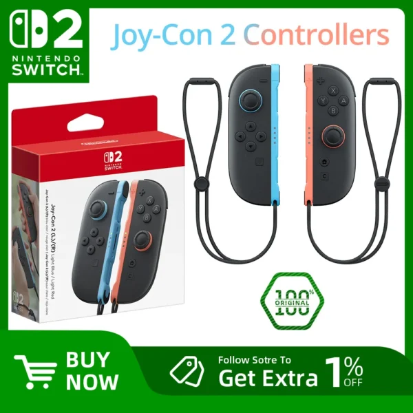 Nintendo Switch 2 Controller Joy-Con 2 (L)/(R) Light Blue Light Red Bluetooth NFC Gaming Accessories