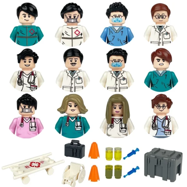 City Characters Building Blocks Mini Dolls Statues Police Firefighter Doctor Engineer Building Blocks Holiday gifts for kids