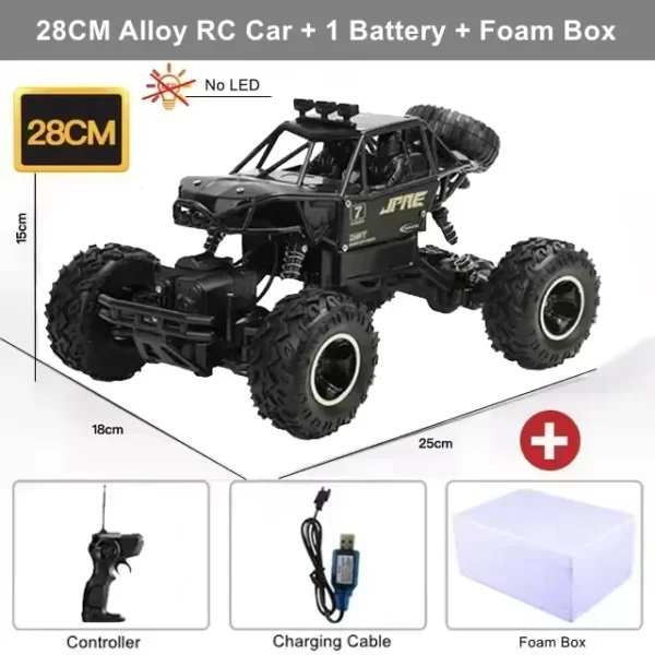 RC Off Road Cars 1:12/16 4WD 20KM/H High-Speed Remote Control Car 2.4G with LED Lights Monster Truck Ideal Outdoor Vehicle Gifts