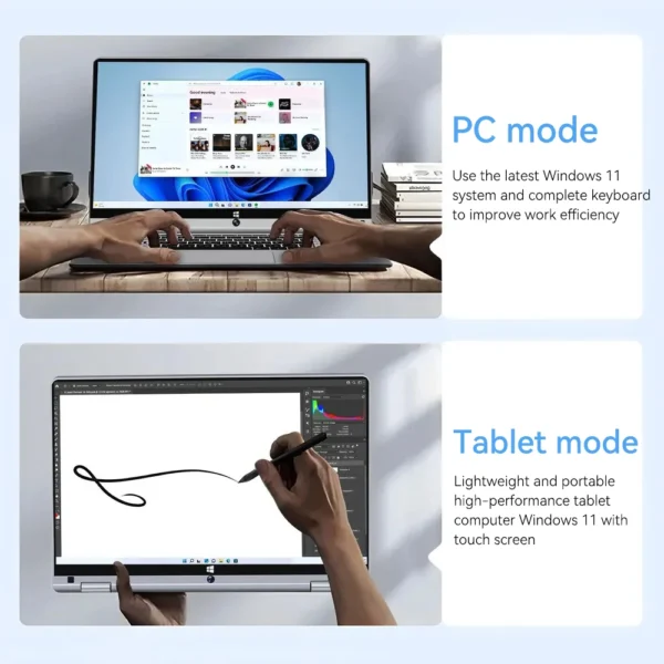 Touch Screen Laptop Computer Windows 11 Office Study Notebook PC Intel Celeron N4020 8GB DDR4 512GB SSD 1920*1080P 11.6" Laptops